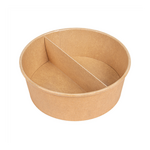 Grand séparateur carton 2 compartiments — saladier 1 300 ml à emporter - ProSaveurs