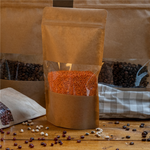 Doypack kraft fenêtre 250g plein – fermeture zip - ProSaveurs
