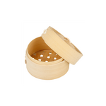 Panier vapeur mini en bambou Ø 8 cm avec couvercle par 10 - ProSaveurs