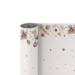 Nappe d'hiver en papier gaufré à frise de pommes de pin et flocons, rouleau de 1,20 x 50 m