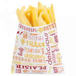 Sachets pour frites en papier blanc 12x12 cm personnalisés 1 couleur CN08-22926P1C-1