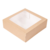 Boîte pâtissière en carton kraft avec fenêtre 23 x 23 x 7,5 cm