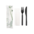 Kit couverts en CPLA noir 3 en 1 par 500 - ProSaveurs