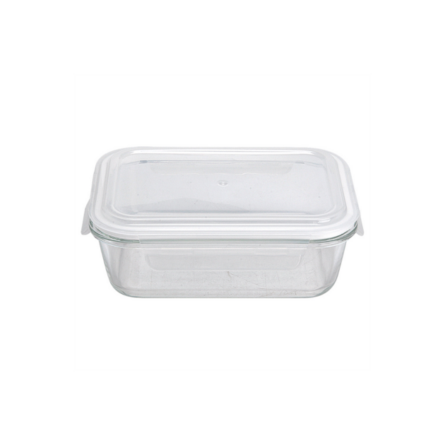 Plat en verre avec couvercle rectangulaire 370 ml par 6 - ProSaveurs