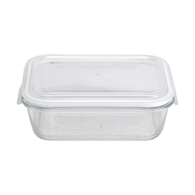 Plat en verre avec couvercle rectangulaire 1500 ml par 6 - ProSaveurs
