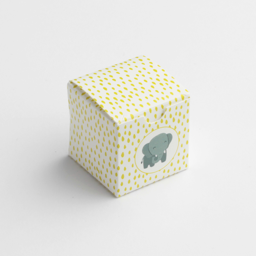 boite dragées cube éléphanteau