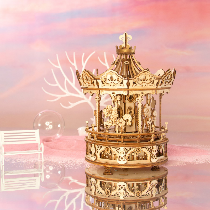 Rokr DIY Boîte à Musique 3D Carrousel Romantique(4)