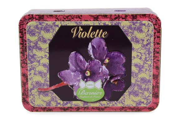 Bonbons Violette givré en boite métal 150g