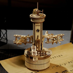 Robotime Boîte à Musique 3D puzzle bois Tour De Contrôle Davion