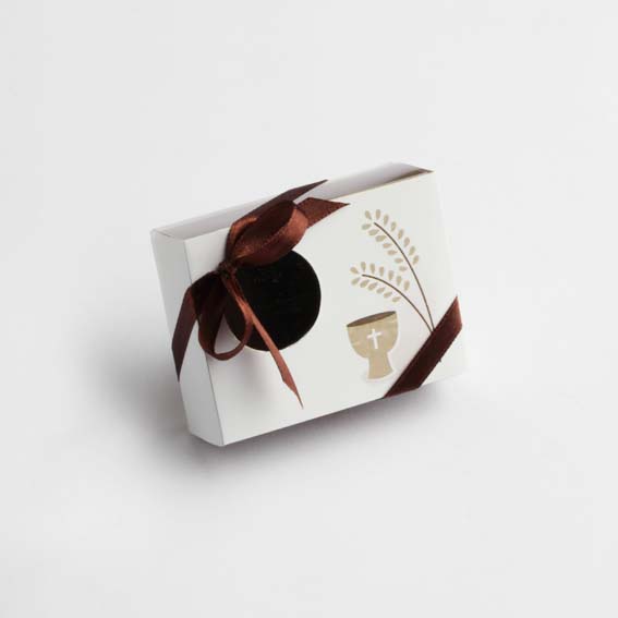 Ballotins à dragées - boites à Chocolat Forme Léa Mini modèle Calice Epi x2 communion