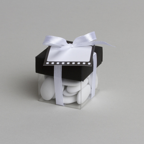 Ballotins à dragées mariage- boites à dragées forme mini cube thème cinéma x10