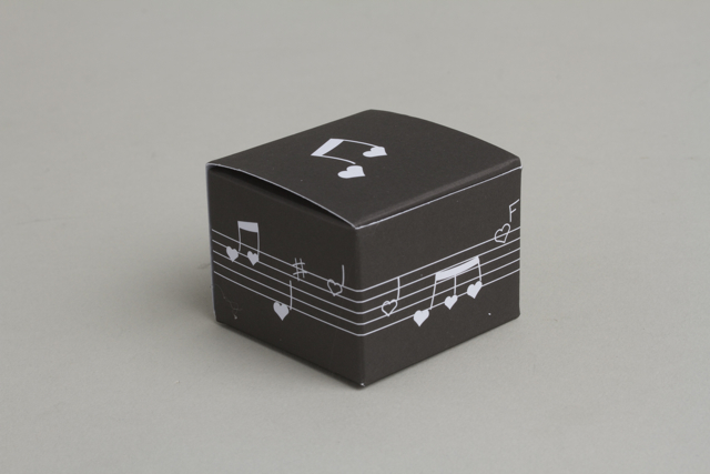 Lot de 10 boites à dragées forme candy Noir thème musique sans ruban