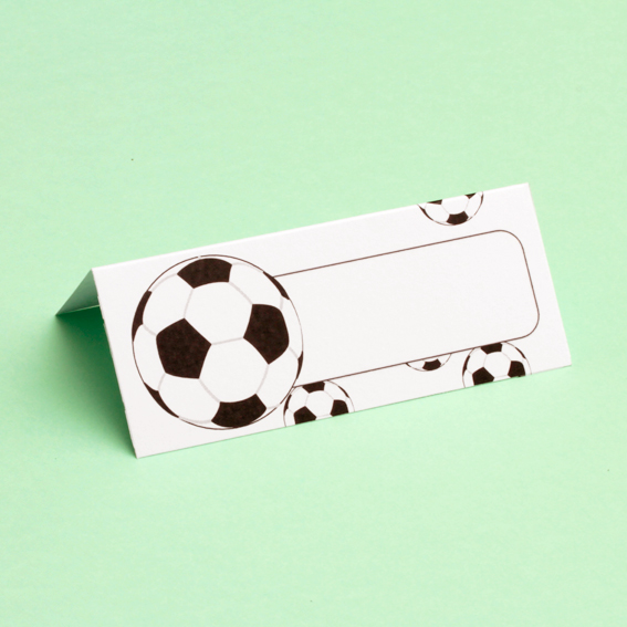 10 marques places/cartes de table collection Foot blanc