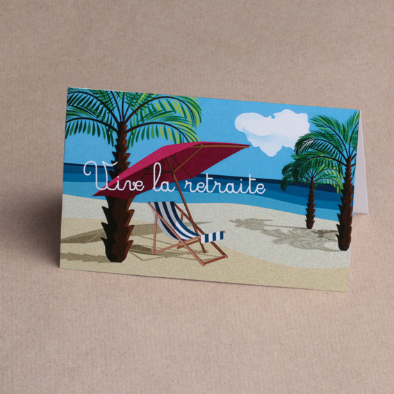 Lot de 10 invitations avec enveloppe Vive la retraite