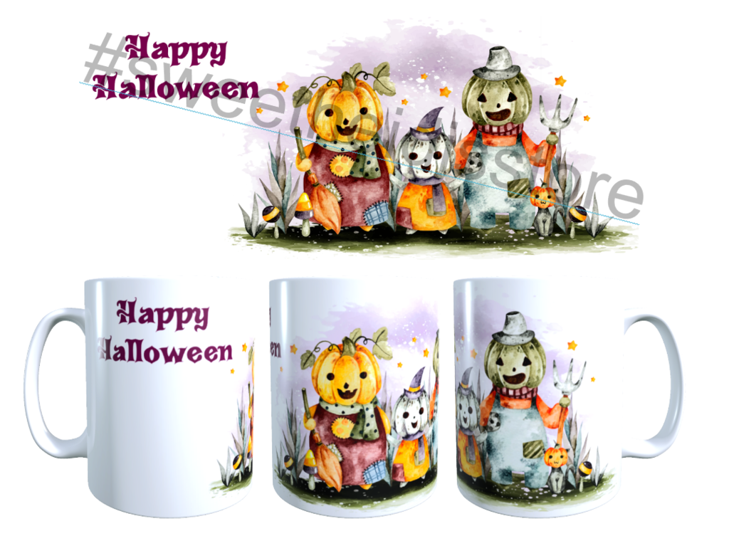Mug Halloween Happy Halloween famille d\'épouvantails 330 ml Sweet Heidi\'s Store@