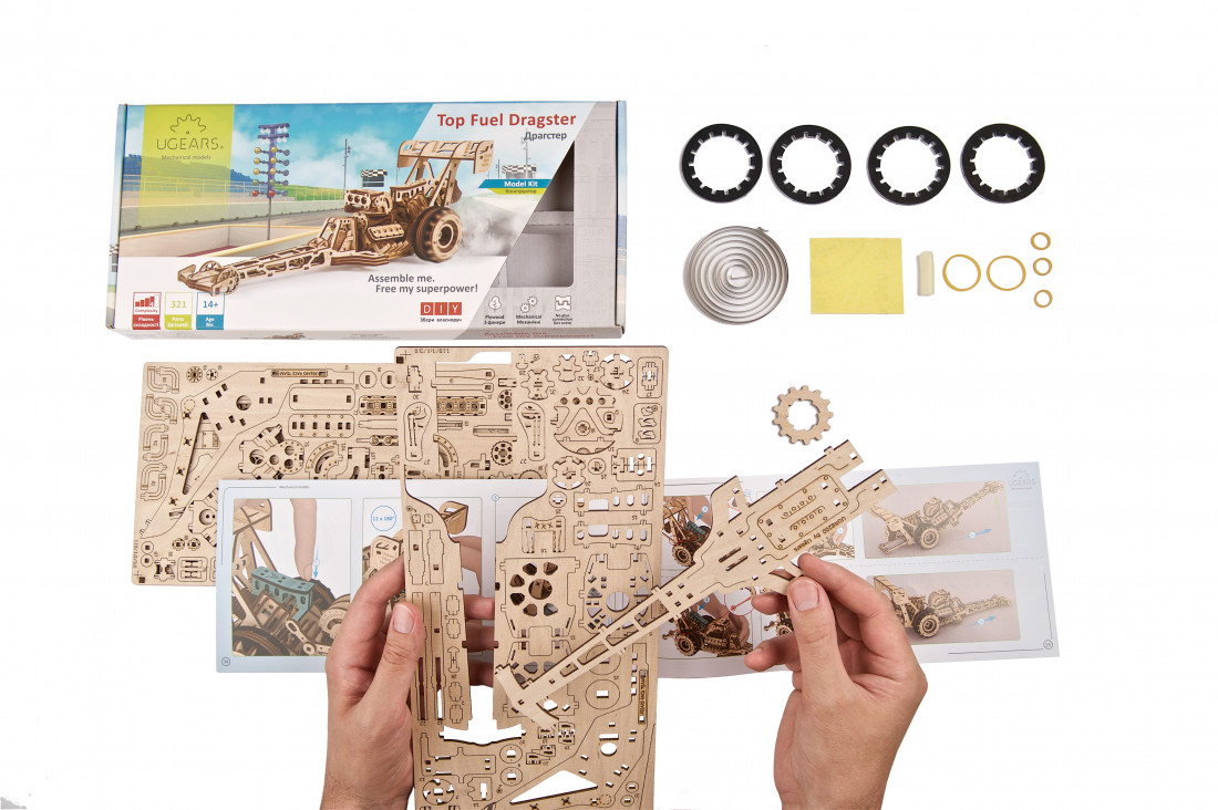 Ugears - Kit de modélisme Dragster- Puzzle bois 3D