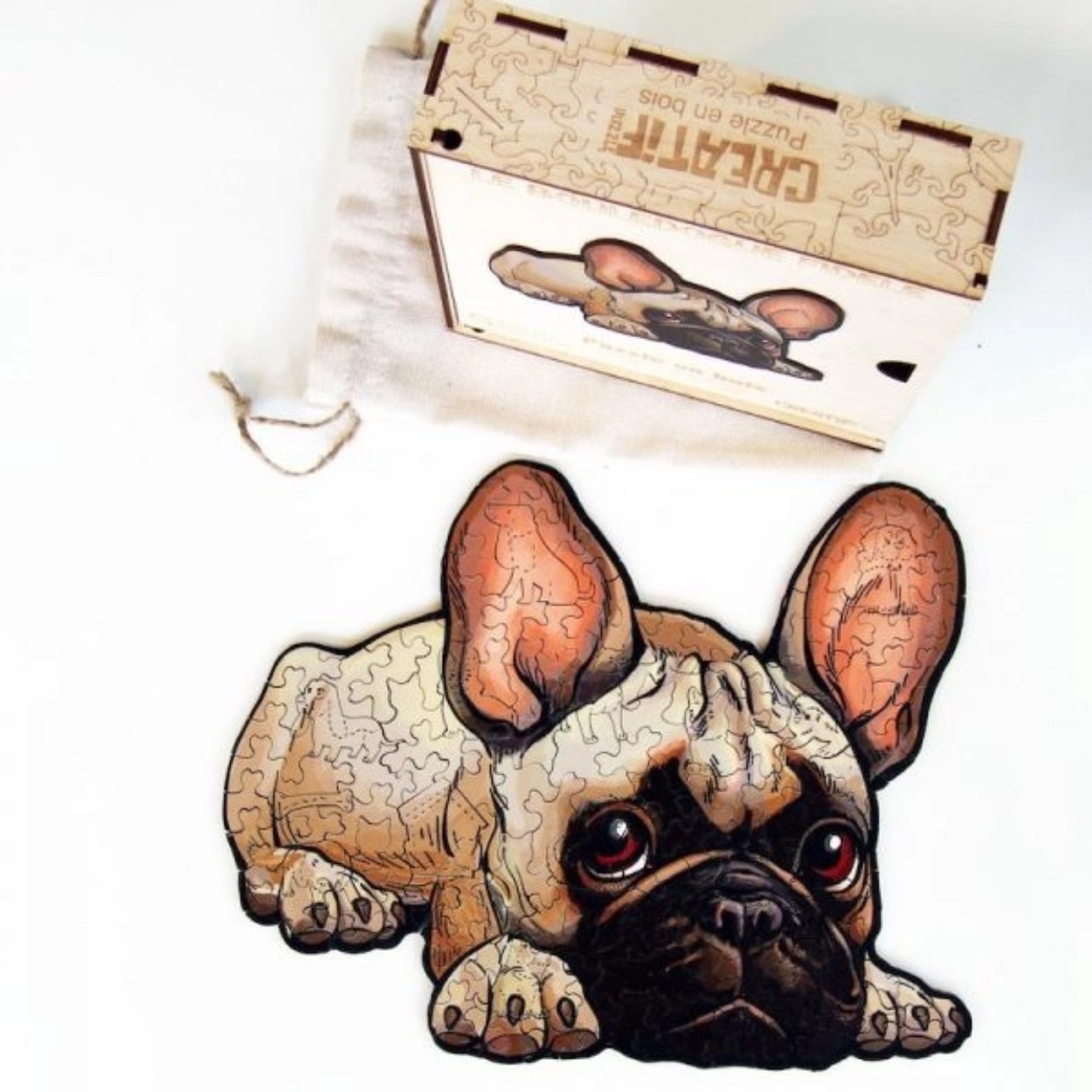 Le Bouledogue Fidèle Puzzle en bois