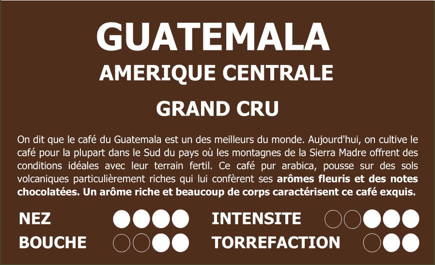 Café du Guatemala en grain ou moulu