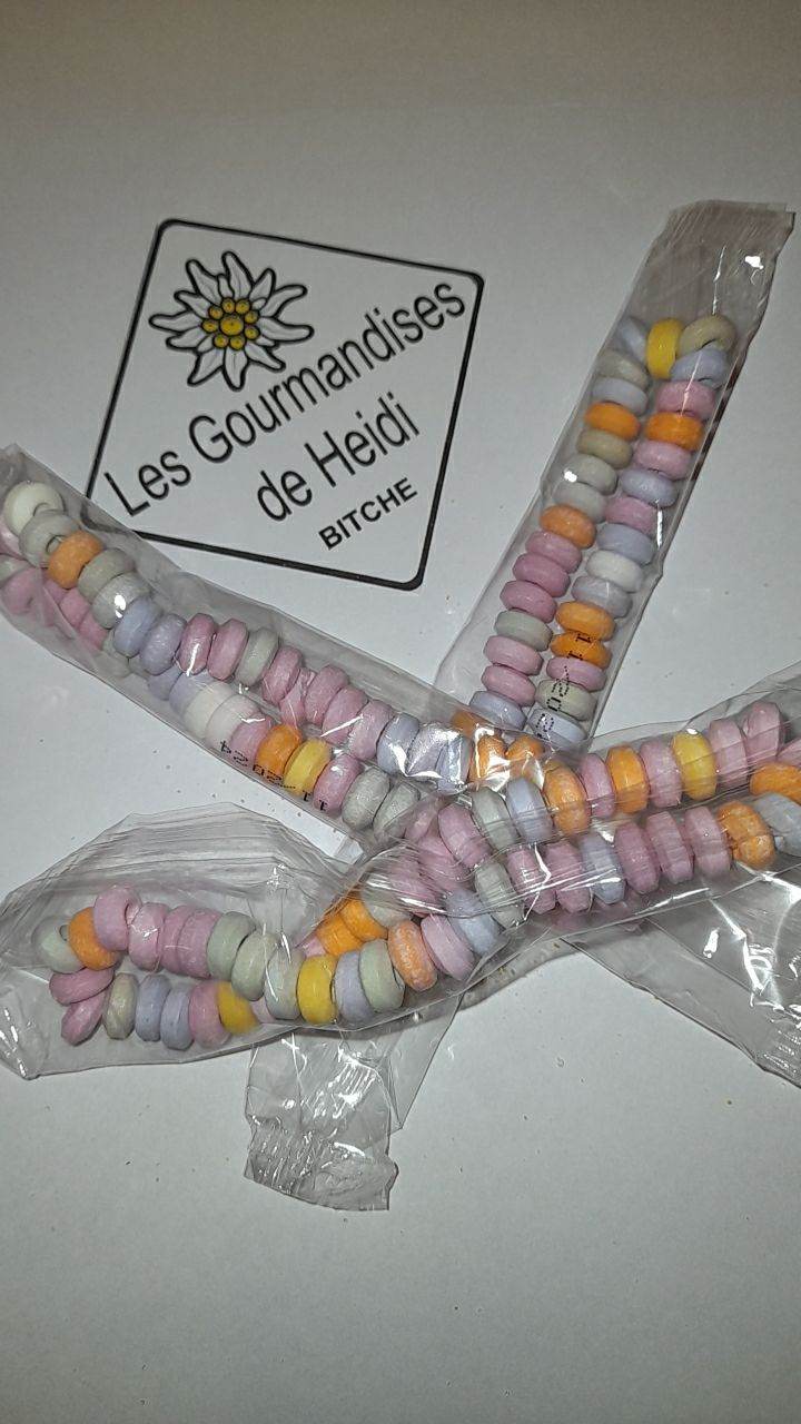 Collier de bonbons en dextrose emballé à l'unité