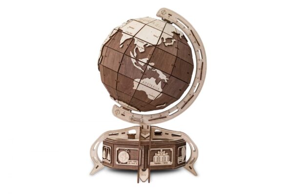 Eco Wood Art Puzzle Mécanique 3D Globe marron 505x320x320mm
