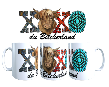 Mug souvenir XOXO du Bitcherland Highland 330 ml Sweet Heidi's Store@