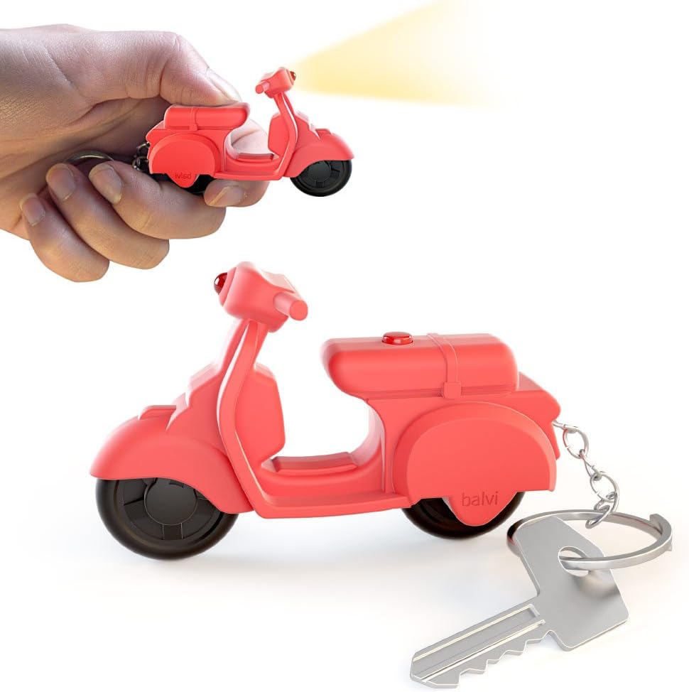 Porte-clés scooter rouge avec son et lumière