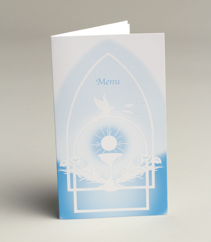 Lot de 10 Menus vitrail bleu