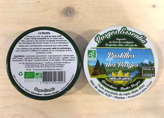 Pastilles des Vosges : Sapin (HE), Miel de sapin, Plantes - 70 g
