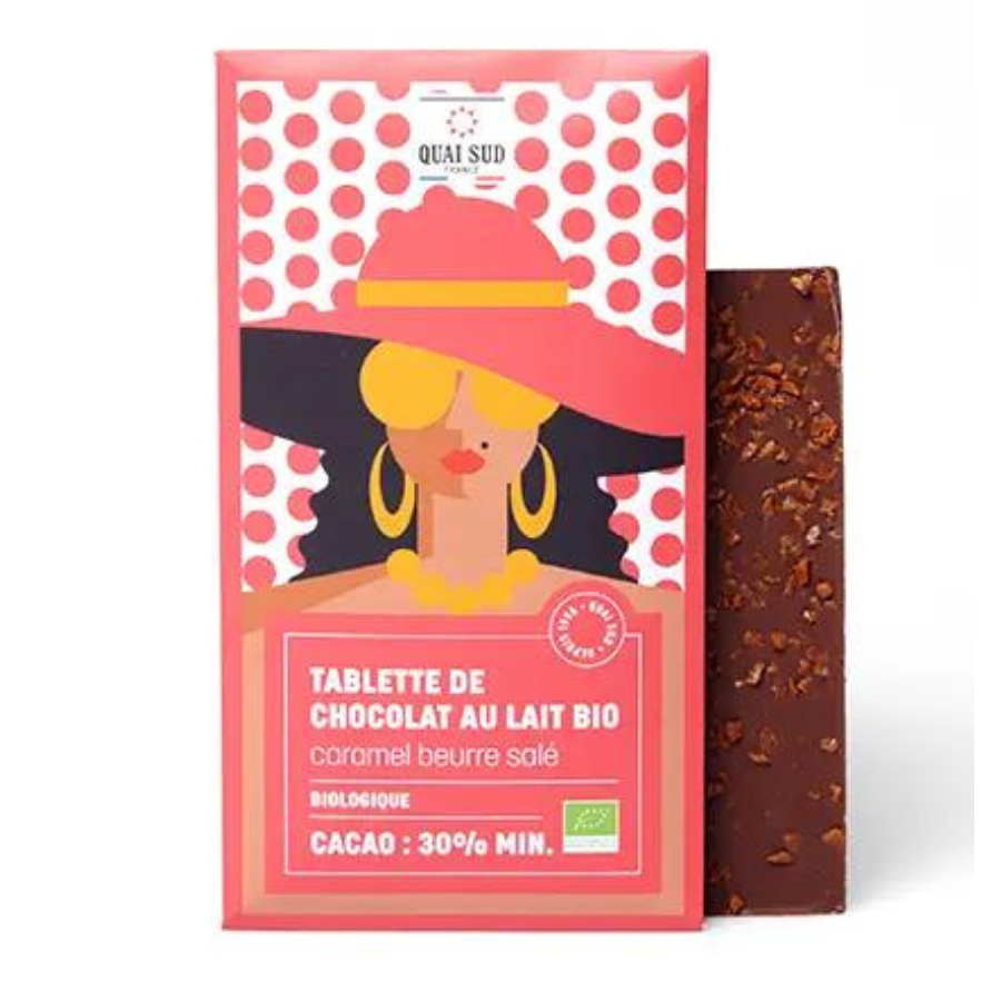 Chocolat Au Lait Caramel Beurre Salé Bio* Cacao 30 % Minimum – Tablette 70 G