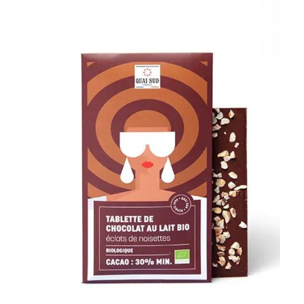 Chocolat Au Lait Éclats De Noisettes Bio* Cacao 30 % Minimum – Tablette 70 G