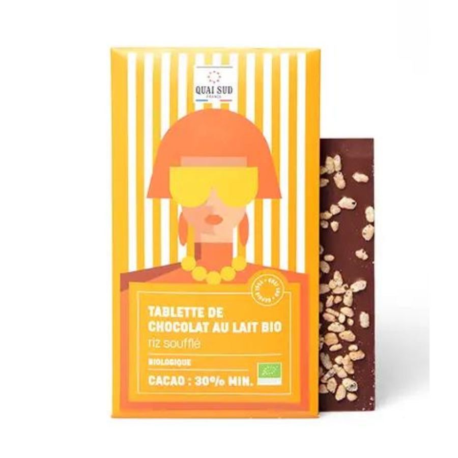Chocolat Au Lait Riz Soufflé Bio* Cacao 30 % Minimum – Tablette 70 G