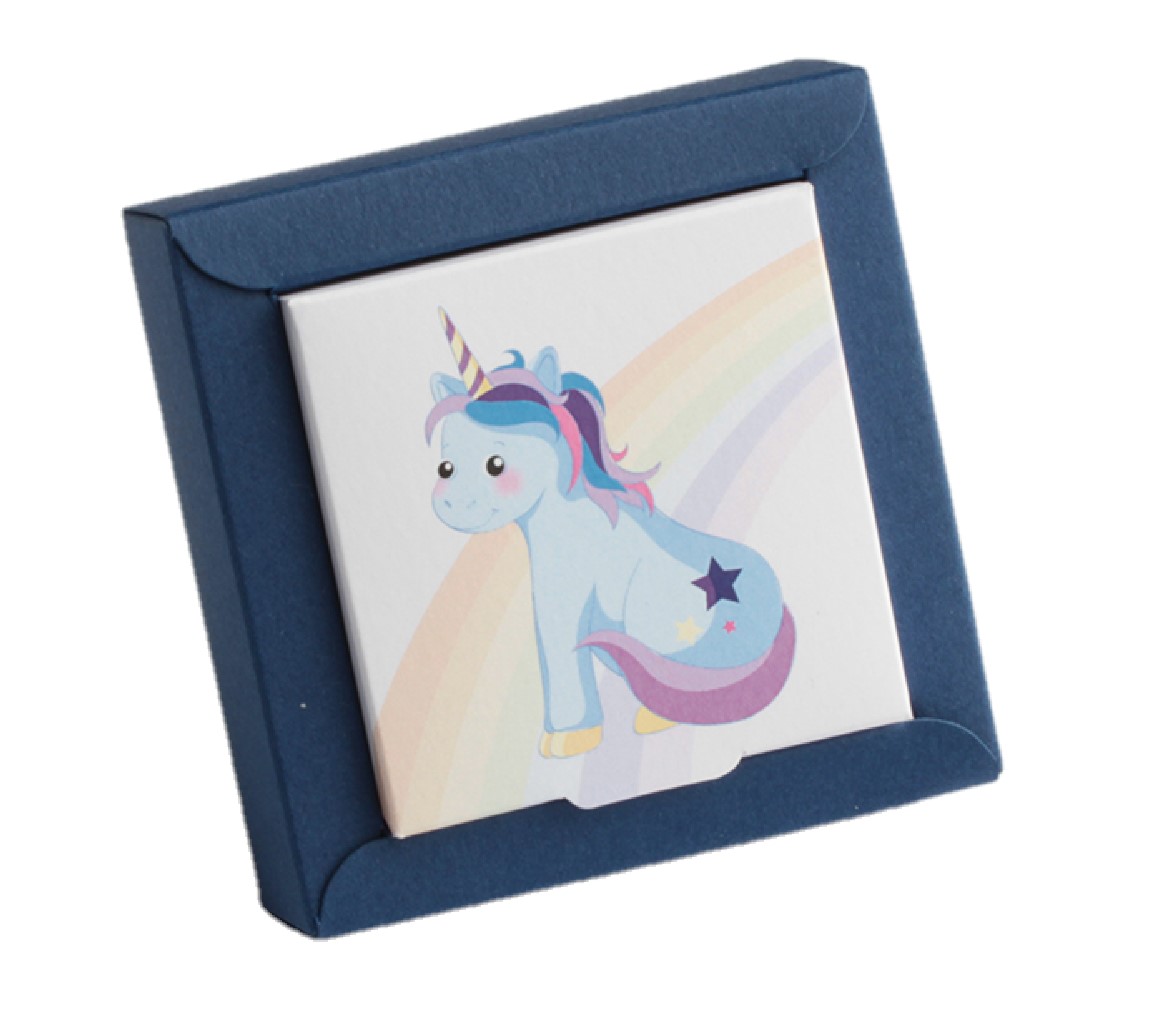 Boite à dragées nina pm licorne étoile bleu