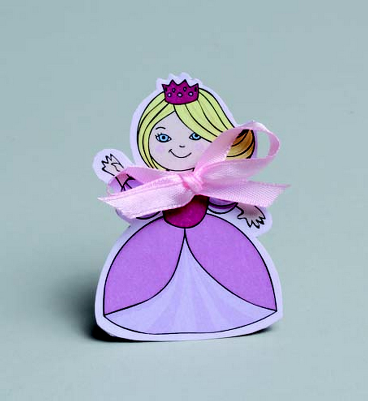 Lot de 2 étiquettes Forme Princesse pour boîtes à dragées sans ruban