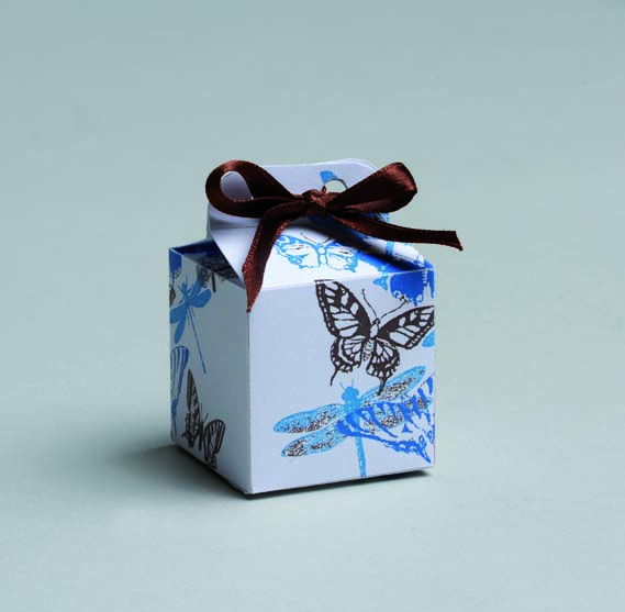 Lot de 10 boîtes à dragées mégane Papillons bleus