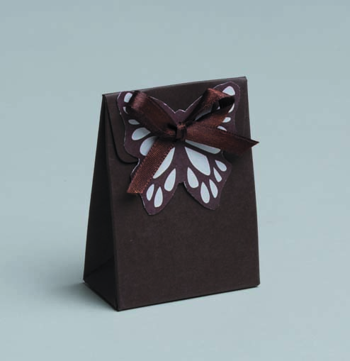 Boites à dragées pochon papillon chocolat x10 sans ruban