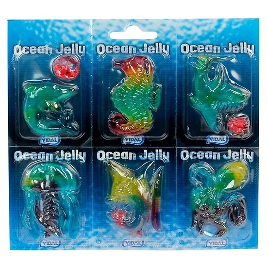 Bonbons Ocean Jelly plaque de 6 sujets