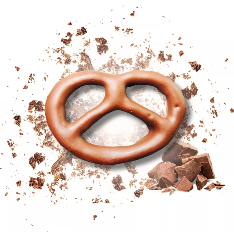 Bretzels enrobés de chocolat au lait 100g