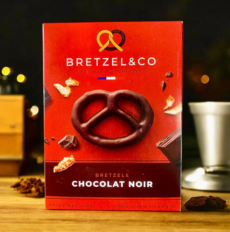 Paquet de Bretzels enrobés de chocolat noir 100g Bretzel