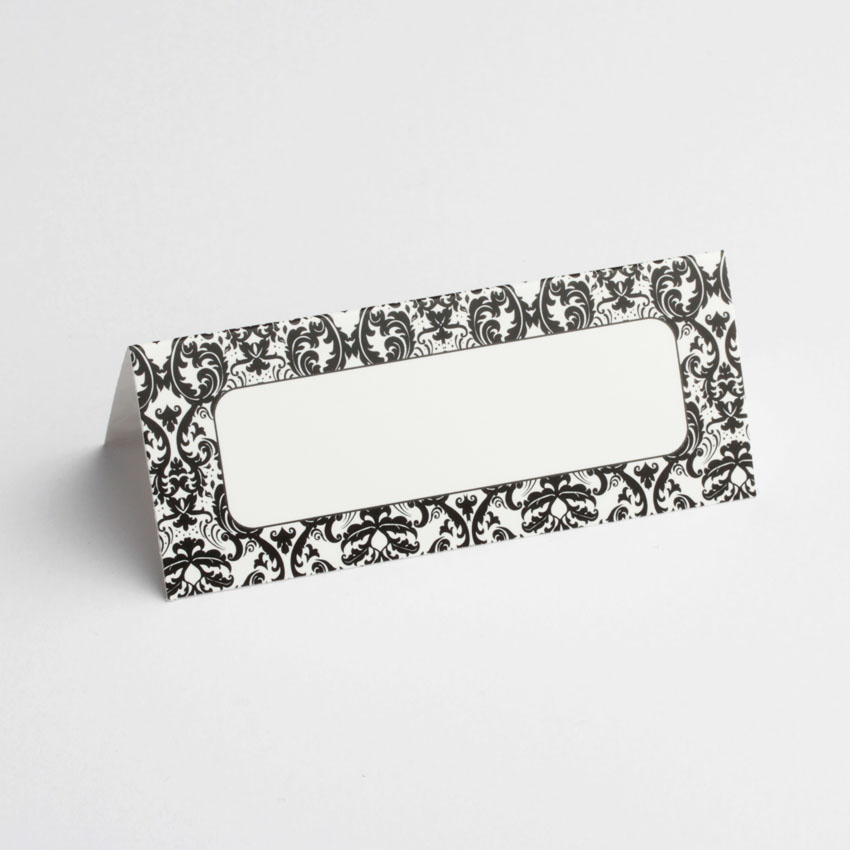 Lot de 10 marques place carte de table blanc noir baroque