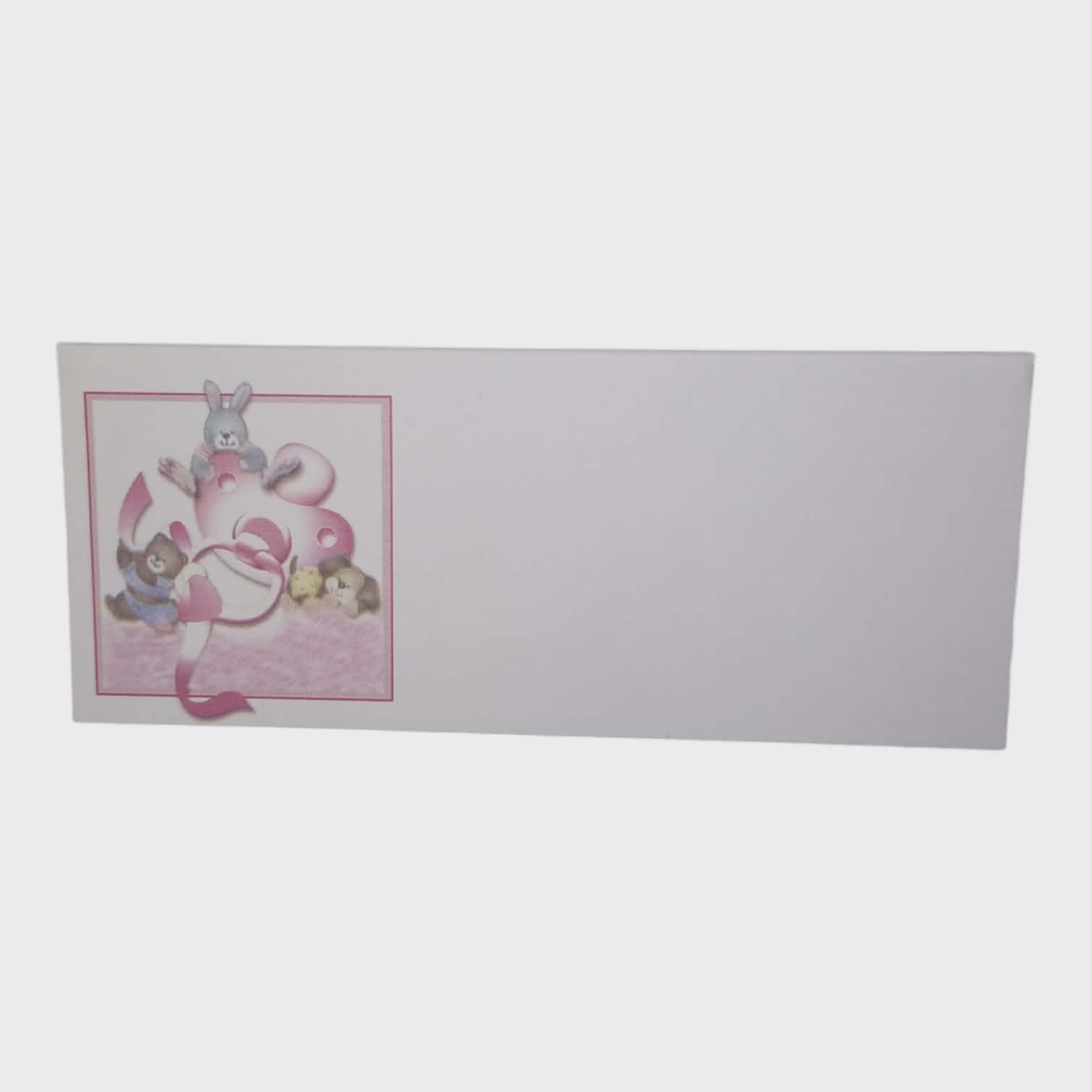 Lot de 10 marques place/ carte de table Baptême Lapin rose