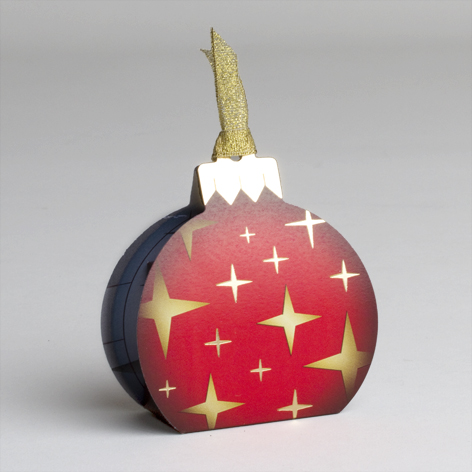 Ballotins à dragées - boites à chocolat Forme boule de Noël motif Étoiles couleurs au choix x6
