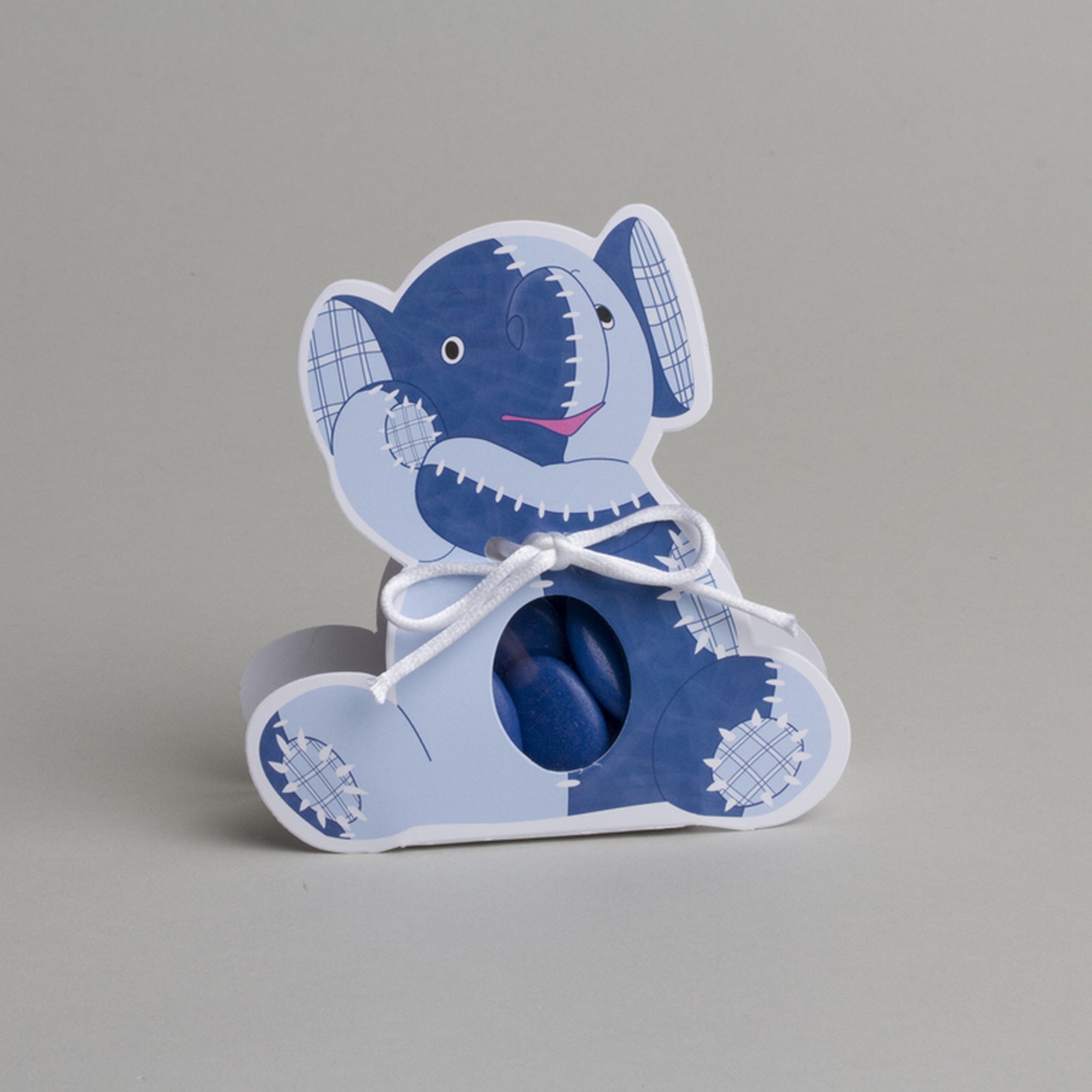boites à dragées Eléphant Bleu x6 sans ruban