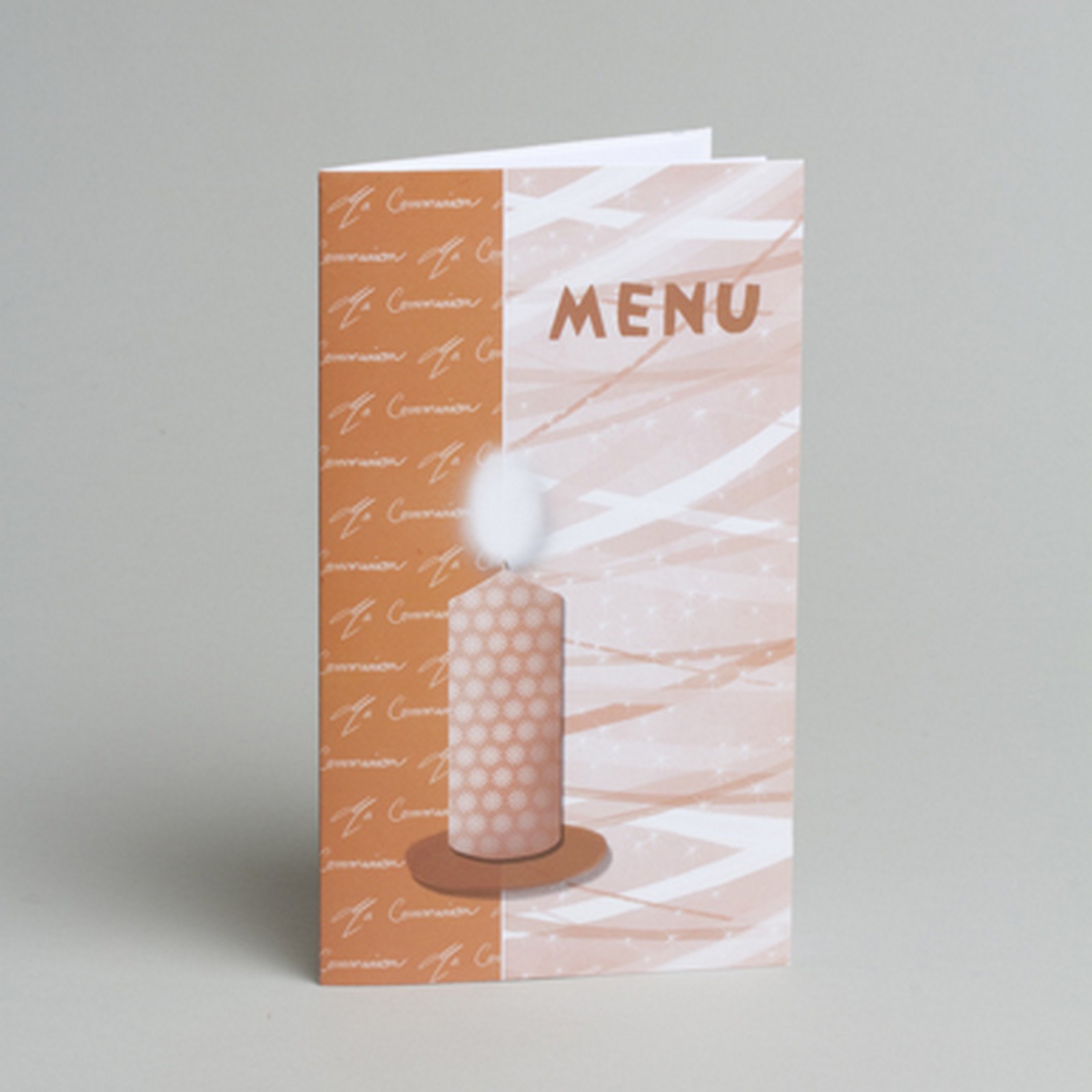 Lot de 10 Menus Communion bougie orangé