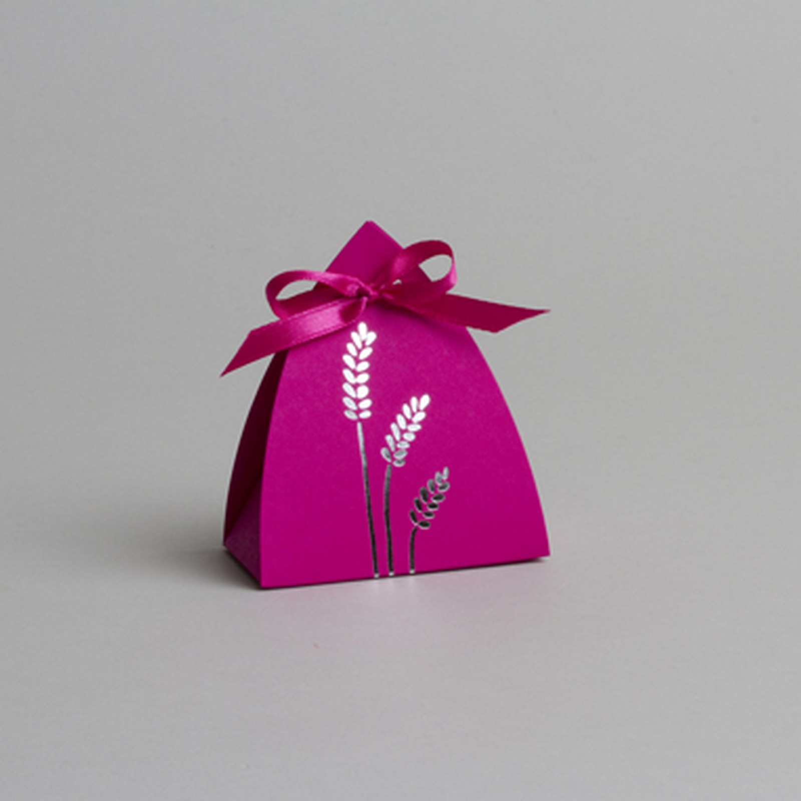 Lot de 10 boîtes à dragées Vitrail Communion Blé Fuchsia