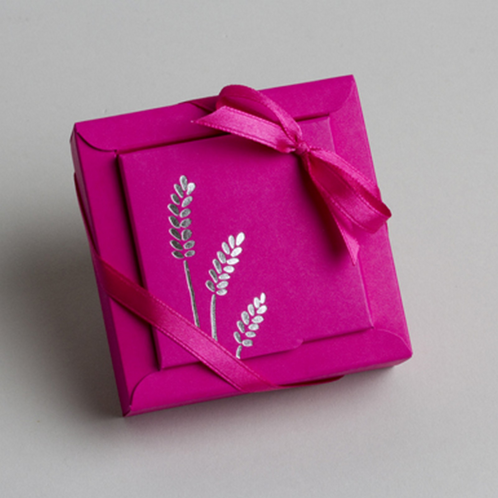 Lot de 2 boîtes à dragées Nina Petit modèle Communion Blé Fuchsia
