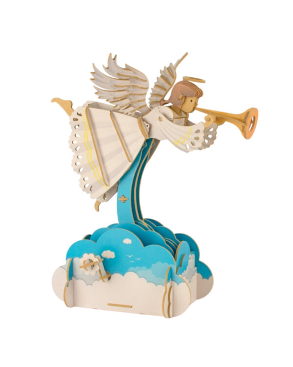 DIY Ilo Build 3D Mécanique Modèle en Bois Construction Angel Melody – Puzzle Maquette Musicale 26.5 × 21.5 × 31 cm