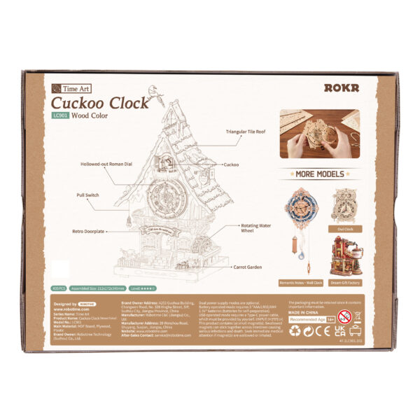 LRobotime Puzzle 3D en bois Horloge à coucou LC901