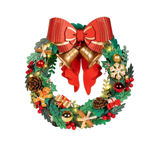 Couronne de Noël en bois à construire Robotime TGL04
