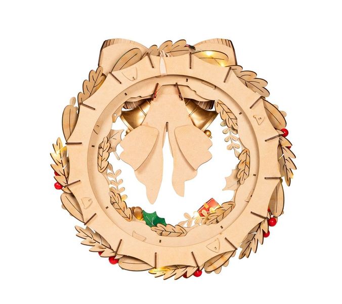 Couronne de Noël en bois Robotime TGL04, vue 5