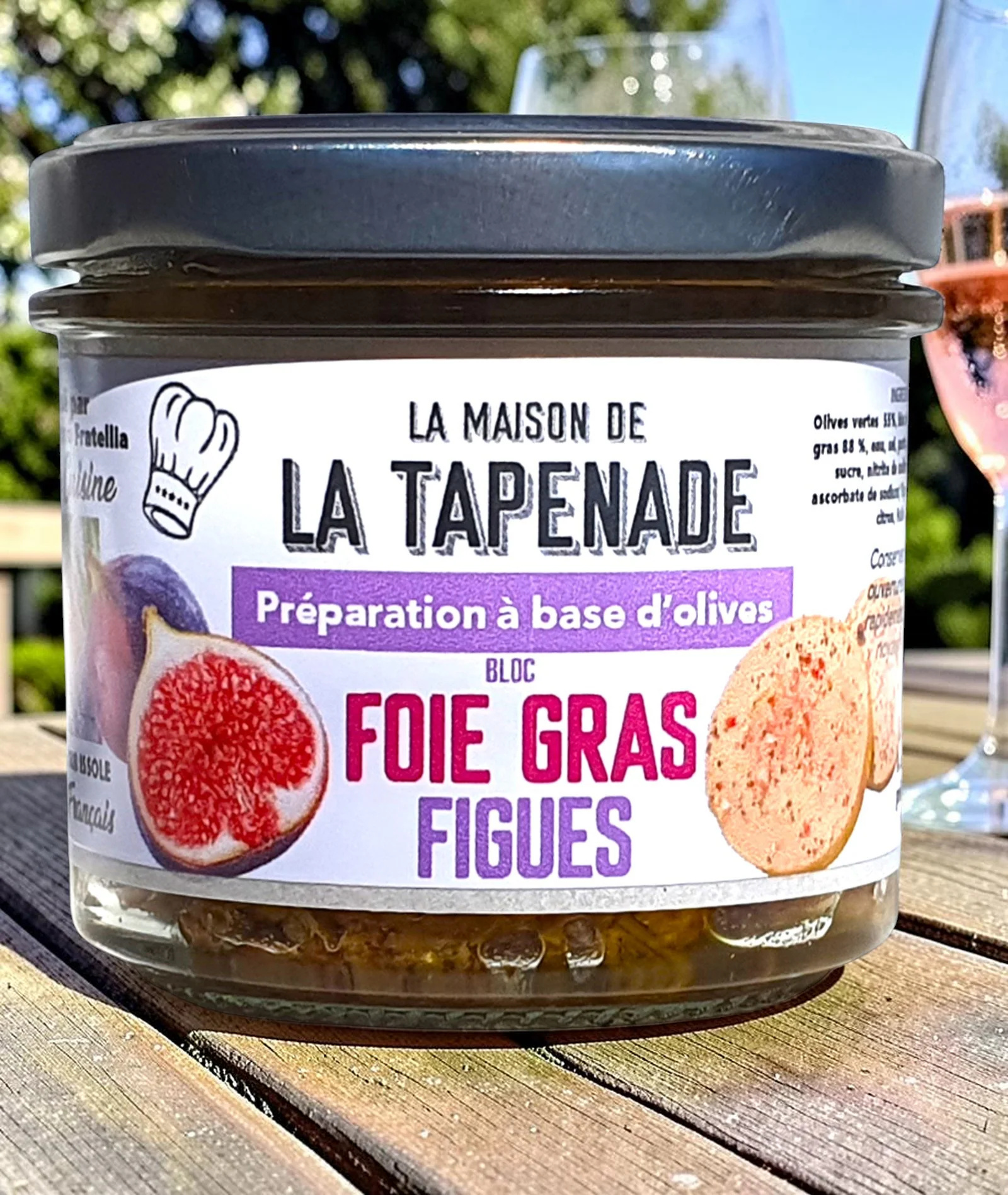 Pot de tapenade dolives vertes au foie gras et aux figues, 100 g